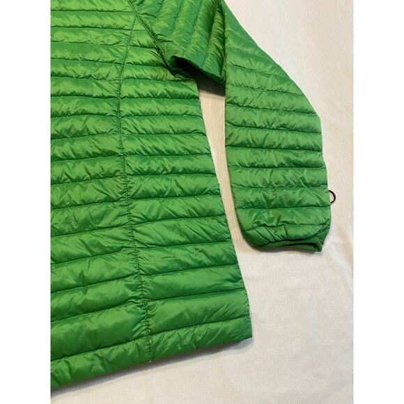 L L Bean Goose Down Puffer Jacket Kids Large 14-16 Green Full Zip Pockets - Picture 16 of 16